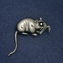 Broche Souris 37×37 mm métal blanc