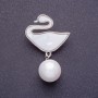 Broche «Cygne» couleur argentée