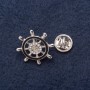 Broche à vis « Gouvernail » 2,5 cm métal gris