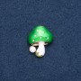 Broche «Champignon» chapeau vert 23×30 mm, couleur métal doré