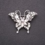 Broche Papillon avec strass blancs 40×50 mm métal blanc