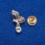 Broche dorée en métal «Papillon» 2,7 × 1,6 cm