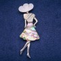 Broche-pendante «Madame» avec nacre et haliotite, 30 × 85 mm