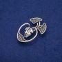Broche Anatomie 28×45 mm, métal argenté