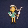 Broche infirmière émaillée, métal doré 38×46 mm