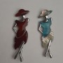 Broche-pendant Dame avec nacre et halite, 80×30 mm +