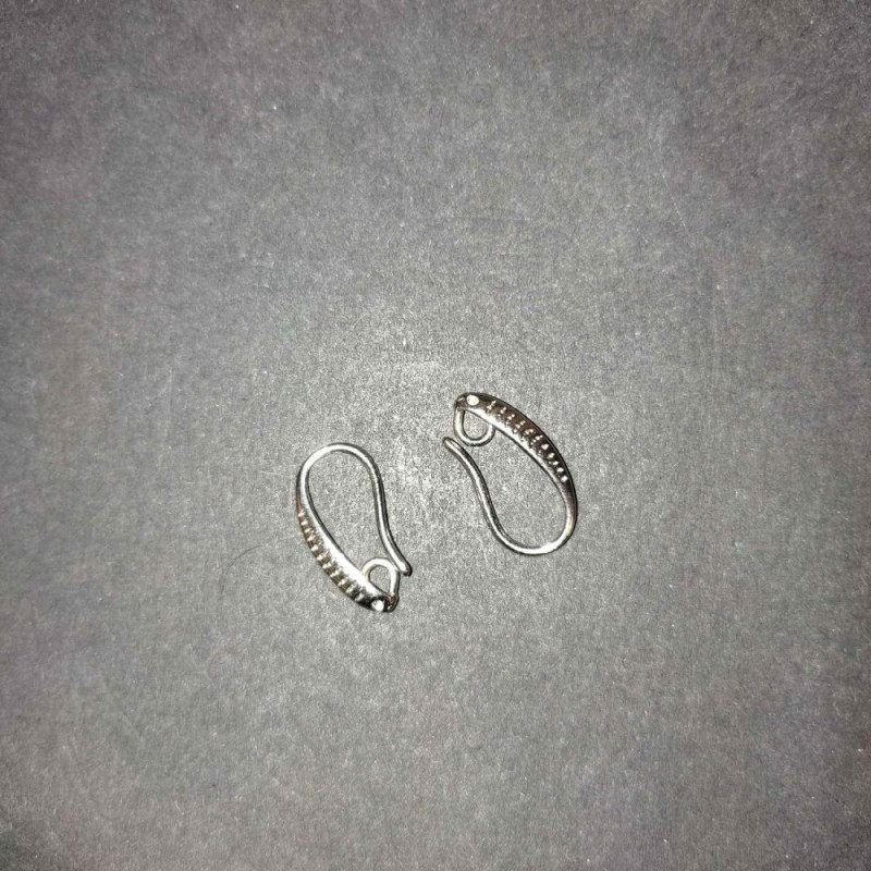 Crochets pour boucles d'oreilles en métal clair 15×2 mm, paire