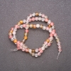 Perles sur fil en calcédoine naturelle – assortiment, rondes lisses, diamètre 4 mm ±, longueur 39 cm ±