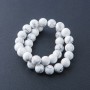 Perles de howlite naturelles sur fil, diamètre 12 mm, 38 cm