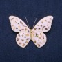 Broche Papillon en haliotite et émail blanc, métal doré 40 × 55 mm