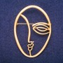 Broche Accent Visage métal doré 43×60 mm