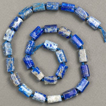 Perles d'azurite taillées sur fil, pierre naturelle, taille facettée d12–11×8–7 mm, longueur 40 cm+