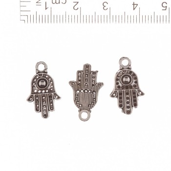 Pendentif Hamsa boule au centre « rivet » 20×12 cm, paquet 20 g, ± 35 pièces