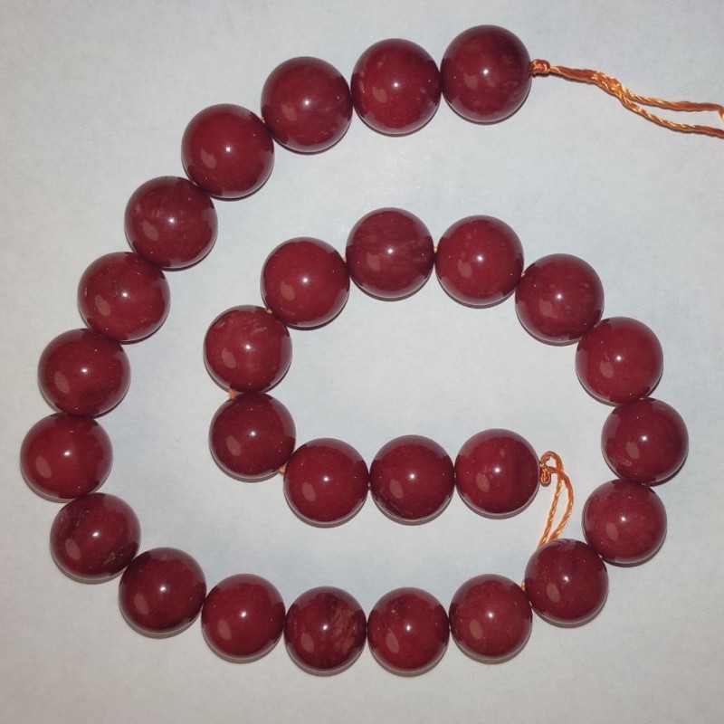 Perles sur fil jaspe artificiel 14 mm