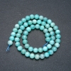 Perles sur fil en pierre naturelle amazonite – boule lisse, diamètre 6 mm, longueur 39 cm
