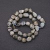 Perles sur fil en labradorite galetée, diamètre environ 9 × 13 mm, longueur 38 cm