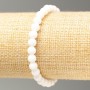 Bracelet en agate blanche, perles lisses de 6 mm, longueur 18 cm ± (élastique)