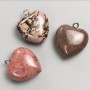 Pendentif cœur rhodonite, diamètre 25×25 mm+