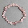 Bracelet en quartz rose éclats, diamètre 7×3 mm (+/-), longueur 18 cm
