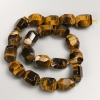 Perles sur fil en pierre œil de tigre facettées, pépites naturelles, diamètre 15×20 mm, longueur 39 cm ±