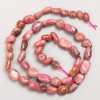 Perles sur fil en pierre naturelle rhodochrosite, galetées, diamètre 7×9-6×7 mm, longueur 40 cm