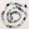 Perles sur fil en fluorite naturelle, galetées 8×9 mm, longueur environ 40 cm