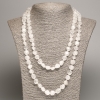 Collier long en cristal de roche et quartz blanc, facetté, diamètre 5×8–10 mm, longueur 110 cm ±