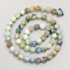 Perles en pierre naturelle chrysocolle et lazurite, perles facettées de 6 mm sur fil, longueur 38 cm+