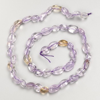 Perles naturelles en pierre d'améthrine, galutage sur fil, diamètre 7×9 mm ±, longueur 40 cm ±