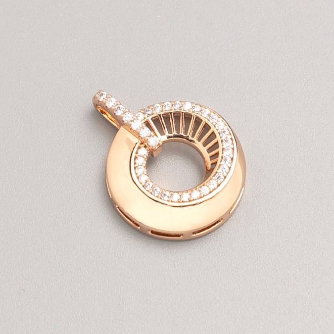 Pendentif Xuping dorure 18K avec strass blancs, diamètre 20 mm+