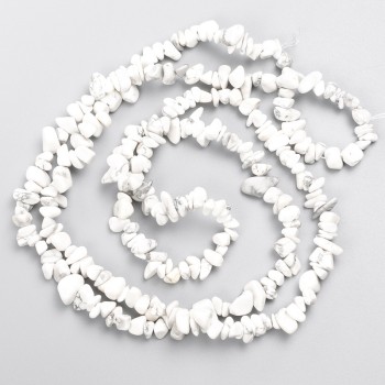 Perles de howlite naturelle sur fil, diamètre 6 × 3 mm, longueur 82 cm ±
