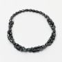 Perles d'hématite en forme de crâne, dimensions 5×6×5 mm, longueur 40 cm ±, sur fil