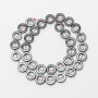 Perles d'hématite rondes, diamètres 12×3,5 mm et 7 mm, sur fil