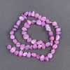 Perles teintées nacrées violet lavande, forme galet, diamètre 8×6 mm, longueur 41 cm ± sur fil