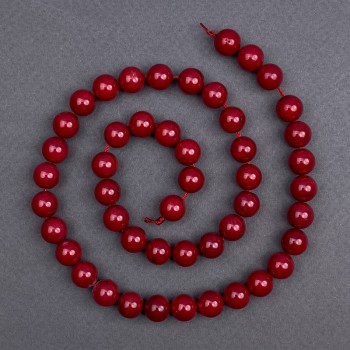 Corail naturel – boule lisse, diamètre 9 mm ±, longueur 40 cm ± sur fil