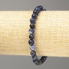Bracelet en sodalite naturel, boule lisse, diamètre 6 mm ±, longueur 18 cm (élastique)