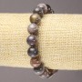 Bracelet sur élastique en agate du Botswana, bille lisse, diamètre 10 mm (±)