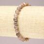 Bracelet élastique en sélénite, perles rondes lisses de 6 mm