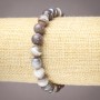 Bracelet élastique en agate du Botswana, perle ronde lisse, diamètre 8 mm (±)