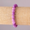 Bracelet en quartz teinté améthyste, élastique, perles rondes et lisses, diamètre 8 mm, tour de poignet 18 cm