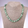 Collier en néphrite facettée, perles de 10–12 mm, longueur 48 cm