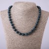 Collier en apatite facettée synthétique, perles rondes de 10 mm, longueur 45 cm