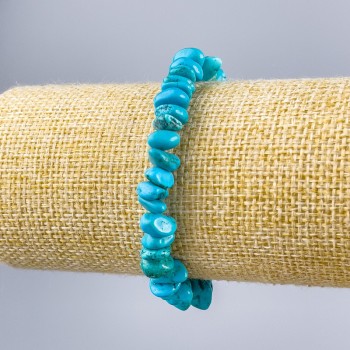 Bracelet éclats de turquoise, diamètre 8×4 mm, longueur 18 cm (élastique)