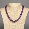Collier en sugélite, boules lisses, diamètre 10 mm ±, longueur 48 cm ±