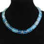 Collier en pierre de lune rectangulaire 15 × 20 mm, longueur 46 cm