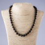Collier œil de faucon, perles lisses 10 mm, 50 cm
