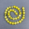 Perles de turquoise jaune, rondes et lisses, diamètre 10 mm ±, sur fil, longueur 38 cm+