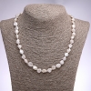 Collier de perles d'eau douce baroques blanches, diamètre environ 8 mm, longueur 50 cm