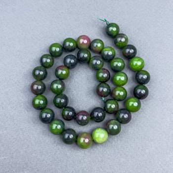 Perles de zoïsite lisses, boule lisse, diamètre 10,5 mm ± sur fil, longueur 39 cm+