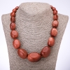 Destockage — Collier «Élégant» en aventurine synthétique «sable doré», grand facettage progressif, 10×13 mm – 25×37 mm, longueur 50 cm